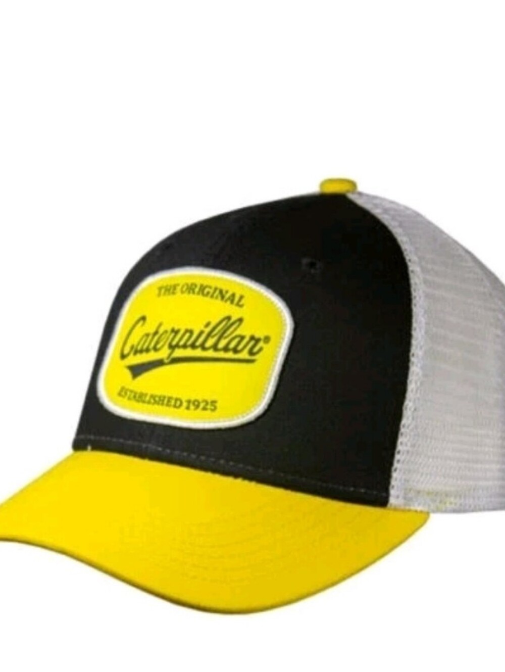 Caterpillar CAT Equipment Men's Black,Yellow & White Mesh Snapback Cap/Hat